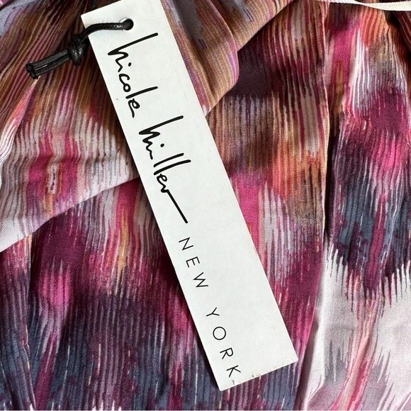 Nicole Miller New York Ikat Purple Flowy Boho Maxi Dress Size S NWT Sleeveless - Picture 6 of 8